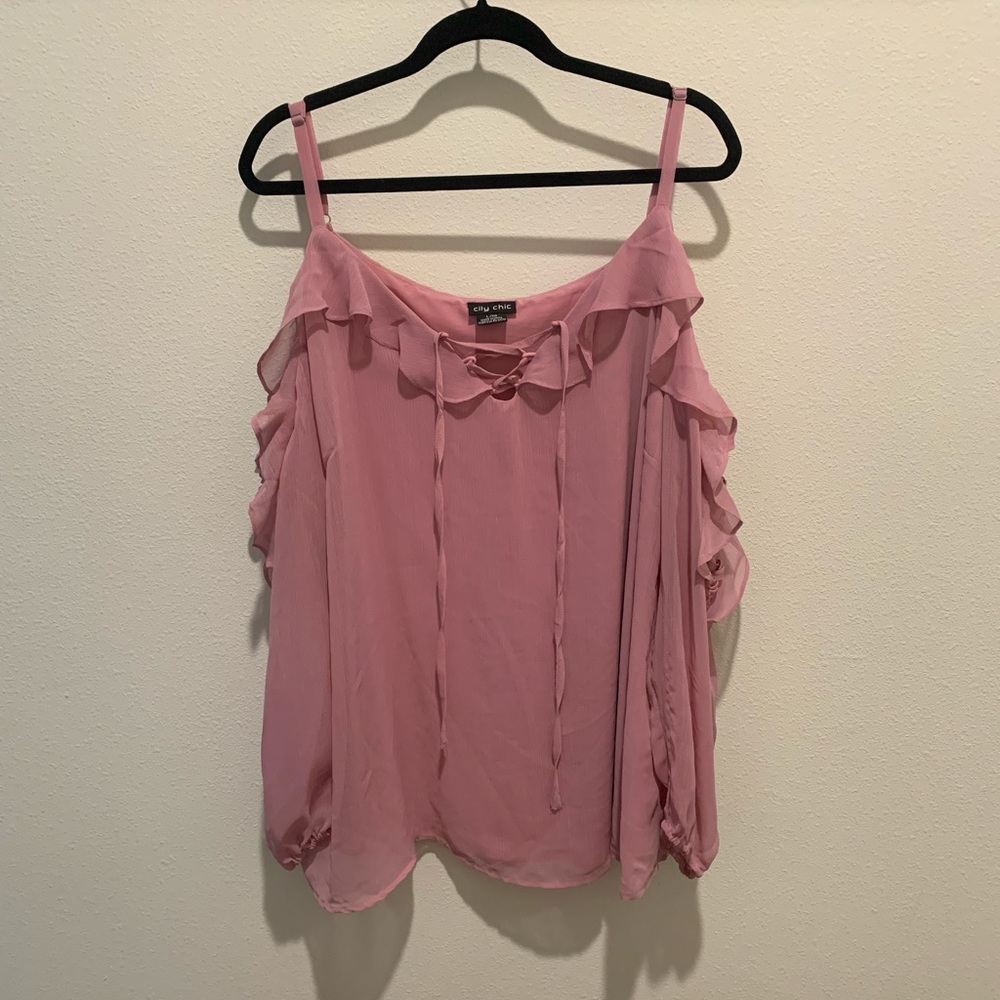 City Chic Cold Shoulder Blouse